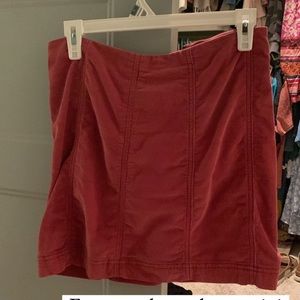 Free People corduroy mini skirt. Size 6. Dark orange color
